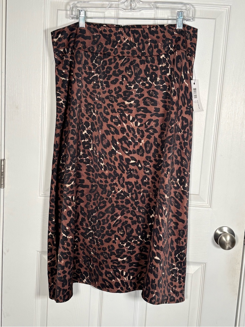 Tribal Jeans Leopard Print Midi Skirt in Brown and Black Size 12 NEW WITH TAGS